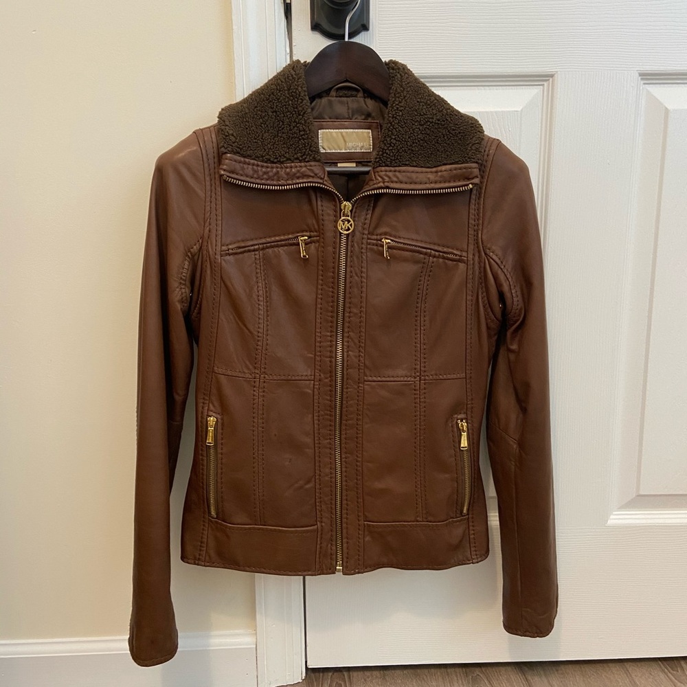 Michael Kors Leather Jacket Size S